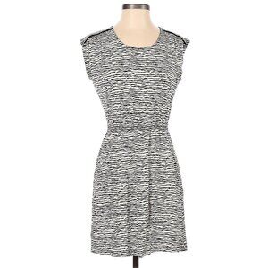 LOFT Zebra Print Dolman Cap Sleeve Dress | Black & White | XS